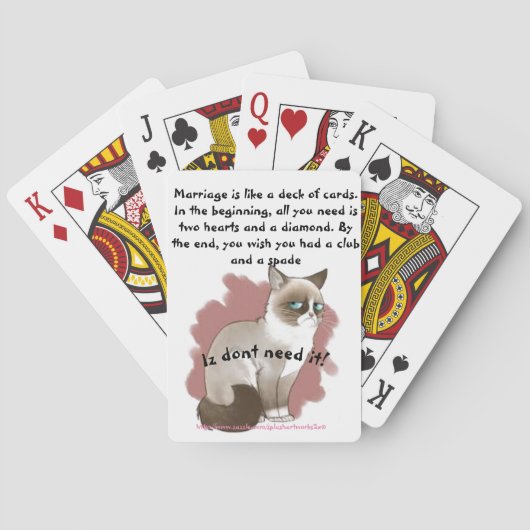 "Mad Kat vs huwelijk" Pokerkaarten (Achterkant)