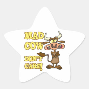 MAD KOE DONT CARE FUNNY DIER HUMOR STER STICKER