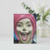 Mad Laughing Mannequin ~ Uncanny Valley Girl Briefkaart (Staand voorkant)