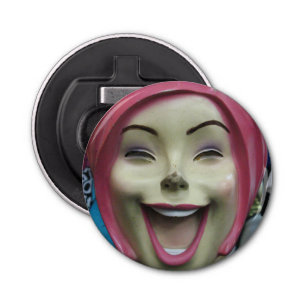 Mad Laughing Mannequin ~ Uncanny Valley Girl Button Flesopener