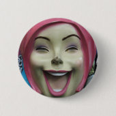 Mad Laughing Mannequin ~ Uncanny Valley Girl Ronde Button 5,7 Cm (Voorkant)