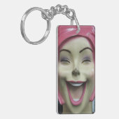 Mad Laughing Mannequin ~ Uncanny Valley Girl Sleutelhanger (Voorkant Links)