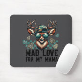 Mad Love For My Mama Deer Head Valentines Day Hunt Muismat (Met muis)