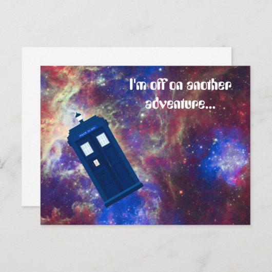 Mad Man with a Box traveling through space Briefkaart (Voorkant / Achterkant)