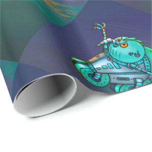 MAD MAX CHICKEN ROBOT CUTE FUNNY Wrapping Paper Cadeaupapier