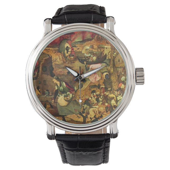 Mad Meg door Hieronymus Bosch Horloge (Voorkant)