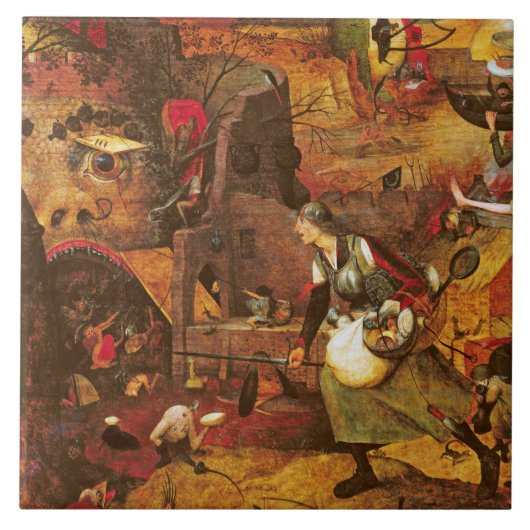 Mad Meg, Pieter Bruegel Tegeltje (Voorkant)