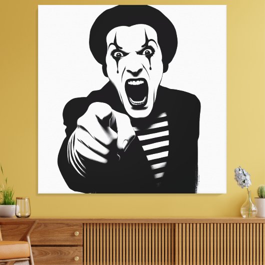 Mad Mime Canvas Afdruk (Insitu (Woonkamer))