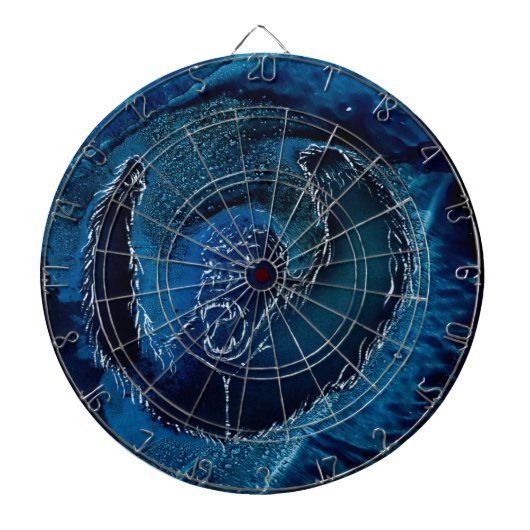 Mad Monkey in blauw Dartbord (Voorkant)