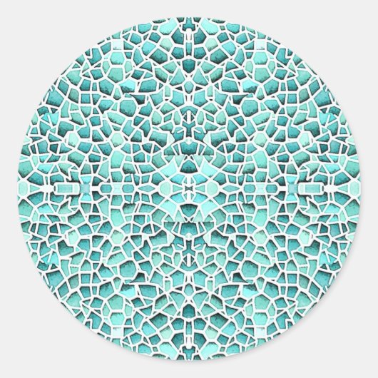 Mad Mosaic Ronde Sticker (Voorkant)
