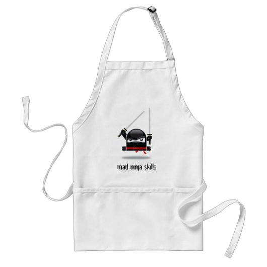 Mad Ninja Skills apron. Standaard Schort (Voorkant)