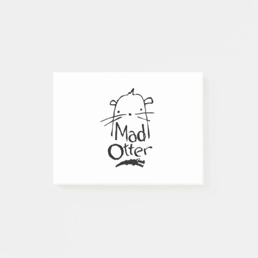 Mad Otter Logo Dark Post-it® Notes (Voorkant)
