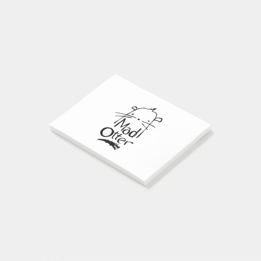 Mad Otter Logo Dark Post-it® Notes (Schuin)
