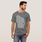 Mad Over Wisconsin (Grijs) T-shirt (Voorkant volledig)