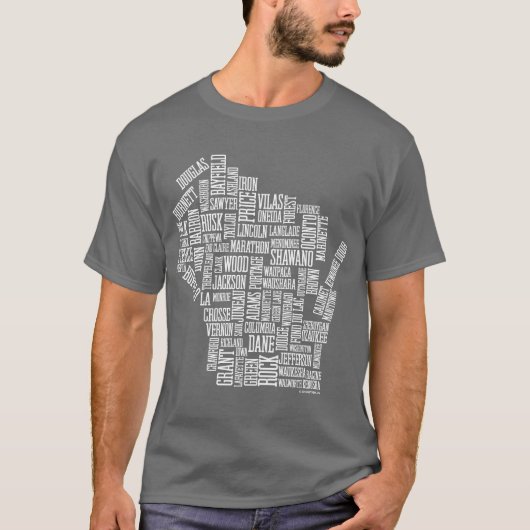 Mad Over Wisconsin (Grijs) T-shirt (Voorkant)