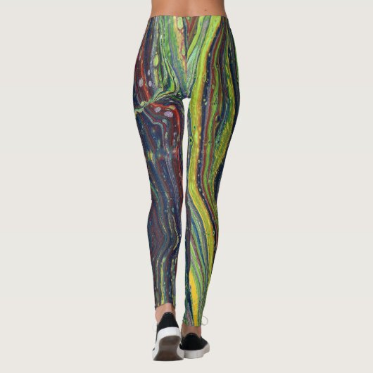 Mad Passion 1 Wild Stripes Abstracte Leggings (Achterkant)