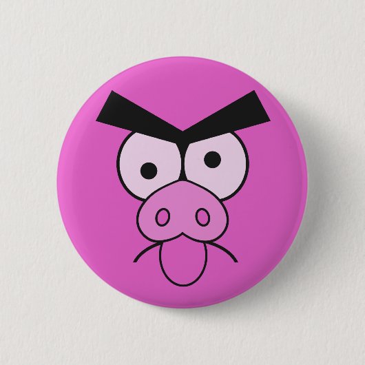 Mad Pig-knoppen Ronde Button 5,7 Cm (Voorkant)