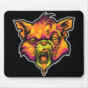 Mad Rabid Cat Illustratie Muismat