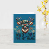 Mad Retro Love For My Mama Camo Deer Hunting Valen Kaart (Gele Bloem)
