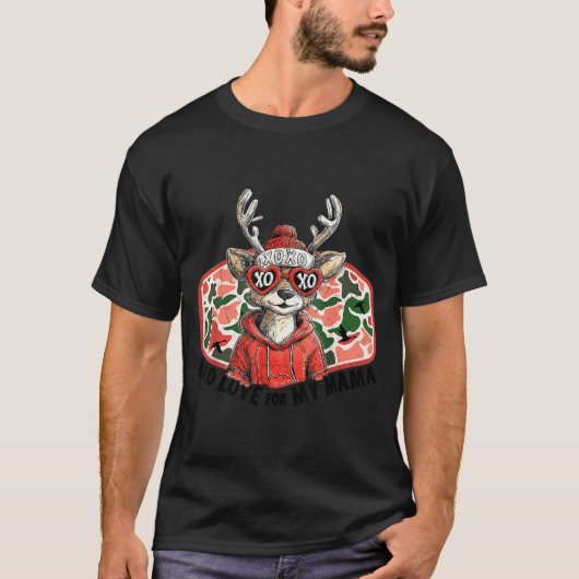 Mad Retro Love For My Mama Camo Deer Hunting Valen T-shirt (Voorkant)