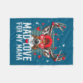 Mad Retro Love For My Mama Deer Hunting Boys Valen Fleece Deken (Voorkant (Horizontaal))