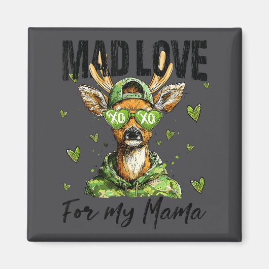 Mad Retro Love For My Mama Deer Hunting Boys Valen Magneet (Voorkant)