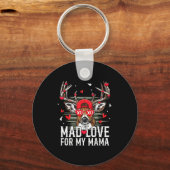Mad Retro Love For My Mama Deer Hunting Boys Valen Sleutelhanger (Voorkant)