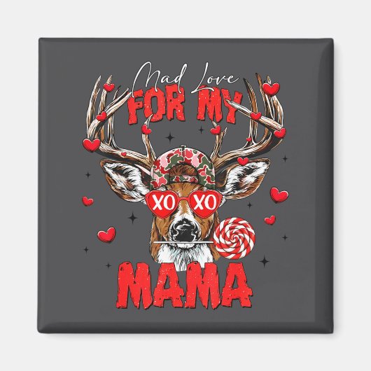 Mad Retro Love For My Mama Deer Hunting Happy Vale Magneet (Voorkant)