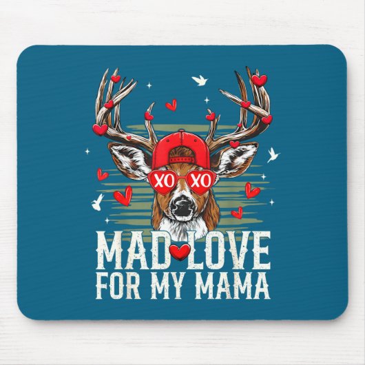 Mad Retro Love For My Mama Deer Hunting Happy Vale Muismat (Voorkant)