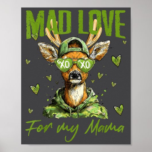 Mad Retro Love For My Mama Deer Hunting Happy Vale Poster (Voorkant)