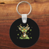 Mad Retro Love For My Mama Deer Hunting Happy Vale Sleutelhanger (Voorkant)