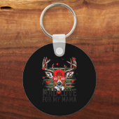 Mad Retro Love For My Mama Deer Hunting Happy Vale Sleutelhanger (Voorkant)