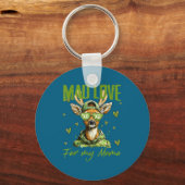 Mad Retro Love For My Mama Deer Hunting Happy Vale Sleutelhanger (Voorkant)