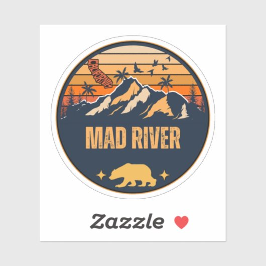 Mad River, Californië Sticker (Vel)