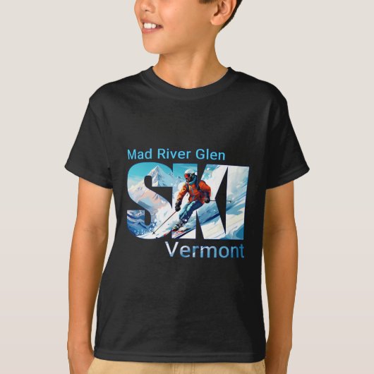 Mad River Glen Cool Skivakantie Ski Outdoor Ski T-shirt (Voorkant)