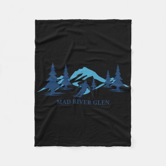 Mad River Glen Vermont Skiën Snowboarden in Vermon Fleece Deken (Voorkant)