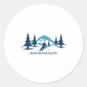 Mad River Glen Vermont Skiën Snowboarden in Vermon Ronde Sticker