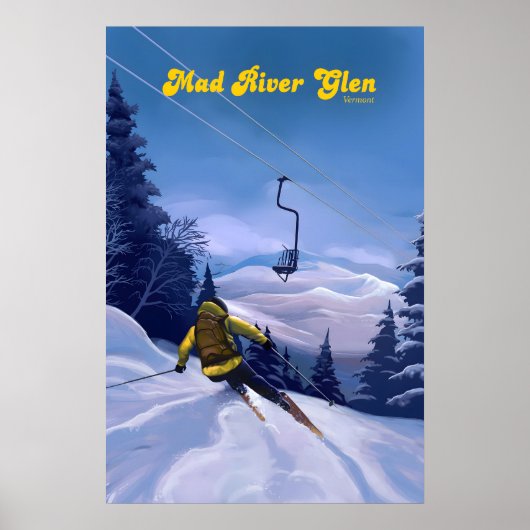 Mad River Glen Vermont Skigebied Reisposter Poster (Voorkant)