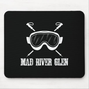 Mad rivier glen vermont rustieke ski skiër skieden muismat