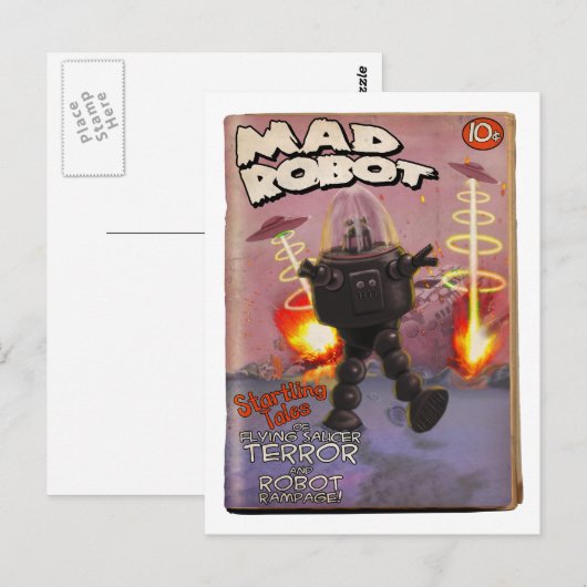 Mad Robot Pulp Hoesje Briefkaart (Voorkant / Achterkant)