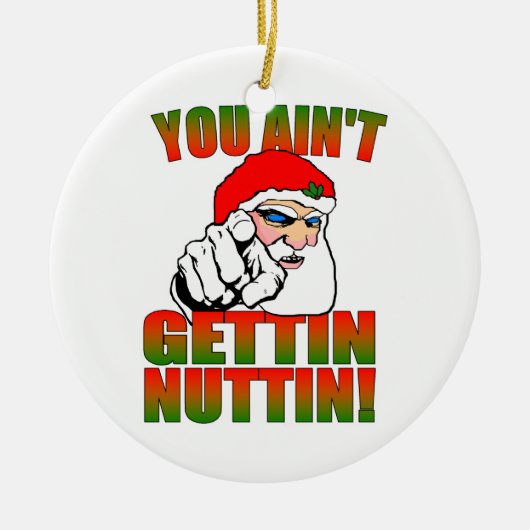 Mad Santa Kerstversiering Keramisch Ornament (Voorkant)