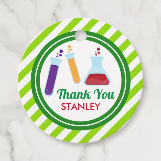 Mad Science Birthday Baby shower Bedankjes Labels (Voorkant)