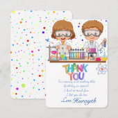 Mad Science Birthday Dank je wel Bedankkaart (Voorkant / Achterkant)
