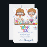 Mad Science Birthday Dank je wel Bedankkaart<br><div class="desc">Verbaasd je gasten met dit kleurrijke verjaardagsfeestje voor wetenschappen. Dank je wel je kaart met twee wetenschappers die experimenteren, een kleurrijke dank je en een kleurrijke stip voor de achtergrond. Voeg gewoon uw dank toe aan uw opmerking en de naam van het kind op deze gebruiksvriendelijke sjabloon om er een...</div>