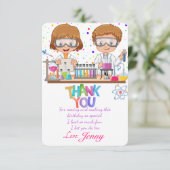 Mad Science Birthday Dank je wel Bedankkaart (Staand voorkant)