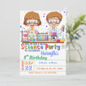 Mad Science Birthday Invitation for Twins Kaart (Staand voorkant)