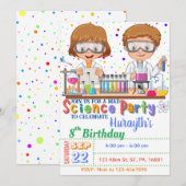 Mad Science Birthday Invitation for Twins Kaart (Voorkant / Achterkant)