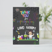 Mad Science Birthday Party bedankt je kaart (Staand voorkant)