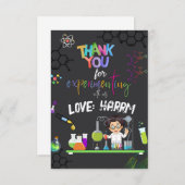 Mad Science Birthday Party bedankt je kaart (Voorkant / Achterkant)