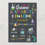 Mad Science Birthday Party Chalkboard Girl Kaart<br><div class="desc">Pas deze geweldige uitnodiging van de wetenschapspartij met de naam, de leeftijd en de partijdetails van uw kind gemakkelijk en snel aan, druk eenvoudig de pas het knoop aan om de stijl en de plaatsing van de tekst verder te herschikken en te formatteren. Sommige afbeeldingen kunnen rond worden bewogen om...</div>